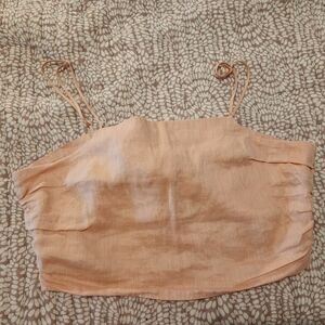 [SALE] H&M Light Peach Tie-back Crop Top - Size L